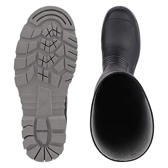 Hillson Safety Shoes Gumboot COLOR BLACK AND GREY, MODEL NO TORPEDO 212, SIZE 9