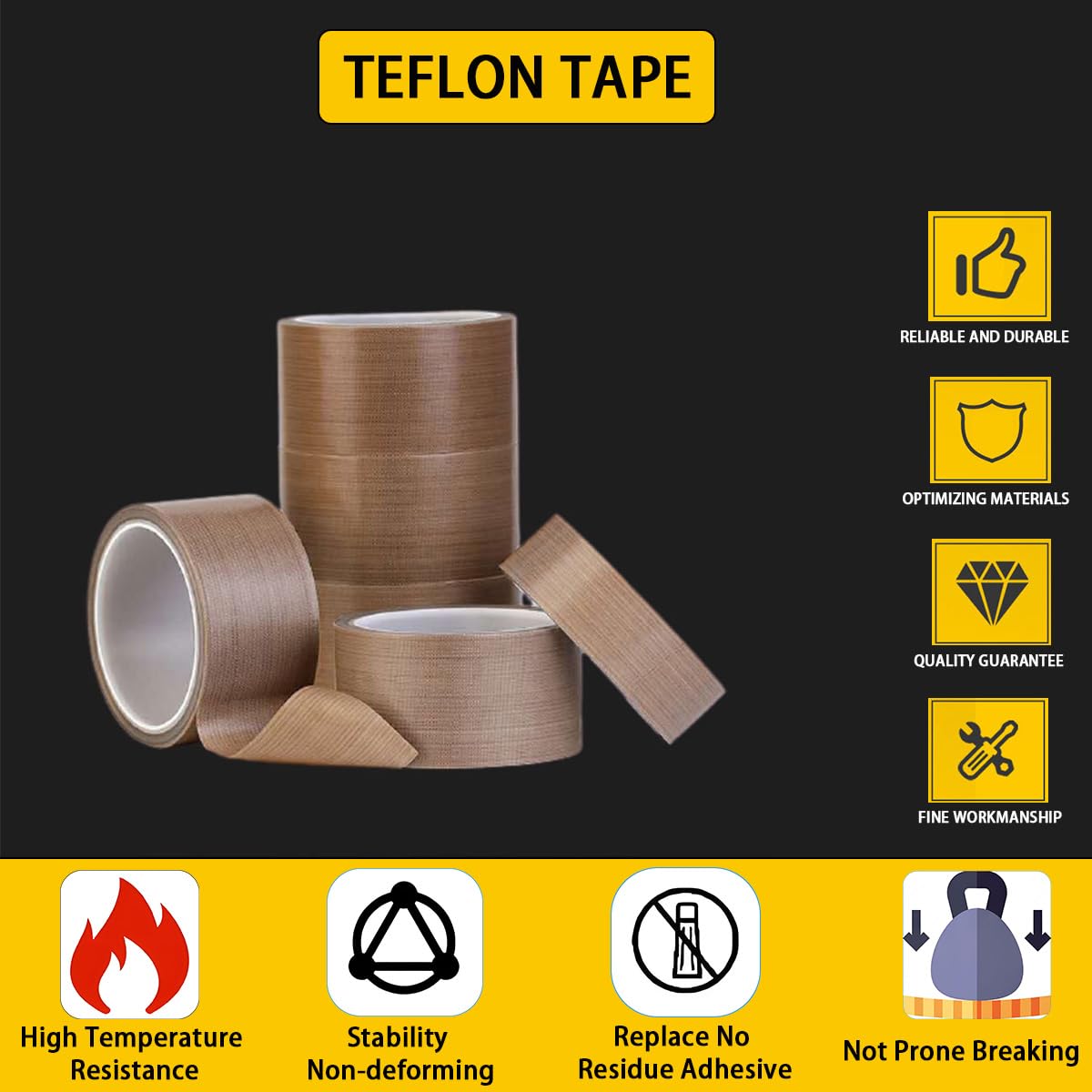 Generic MC 5NP Fabric Tape 50mm x 10m PTFE Coated Glass