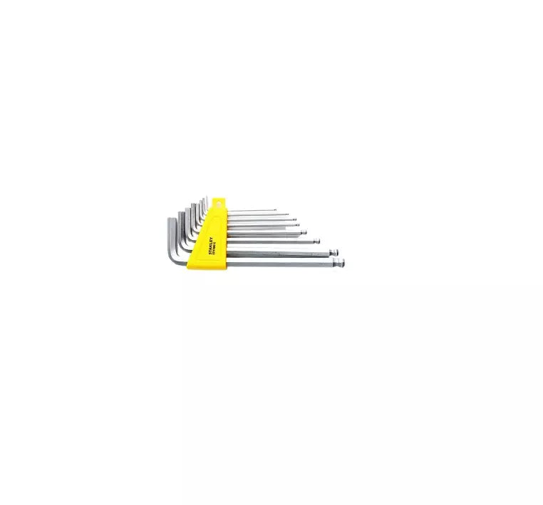 Stanley STHT69315-8 Long Hex Key Allen Set 1/16 to 3/8 Inch S2 Steel Pack of 8 Pieces