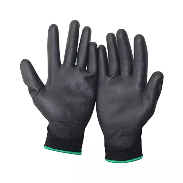 Generic Medium PU Coated Hand Gloves Black Pair