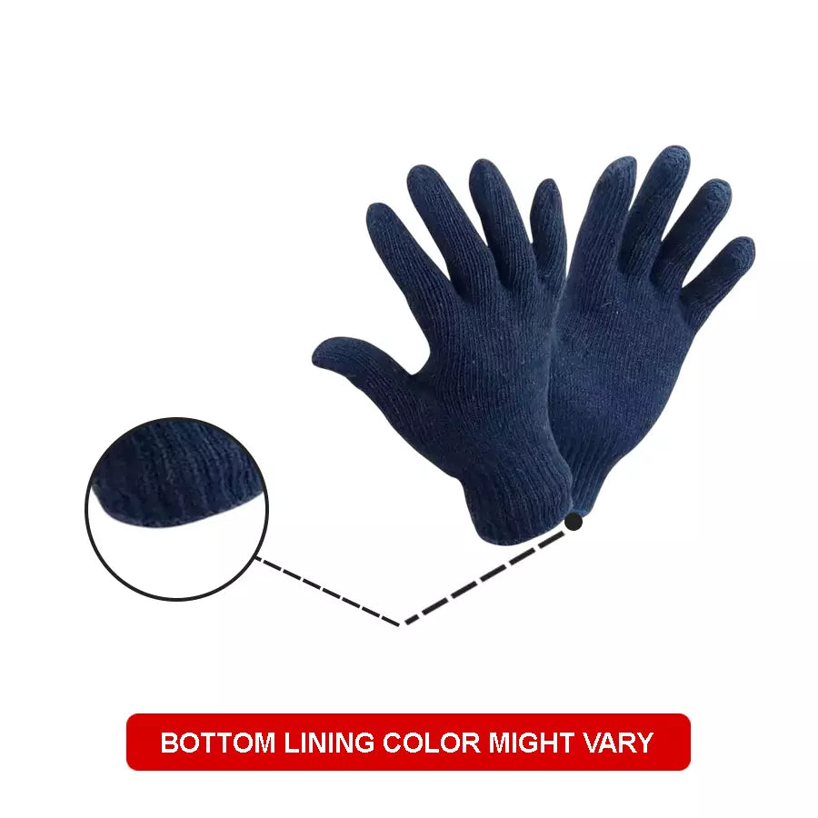 Generic Safety Gloves Cotton COLOR BLUE, SIZE FREE.