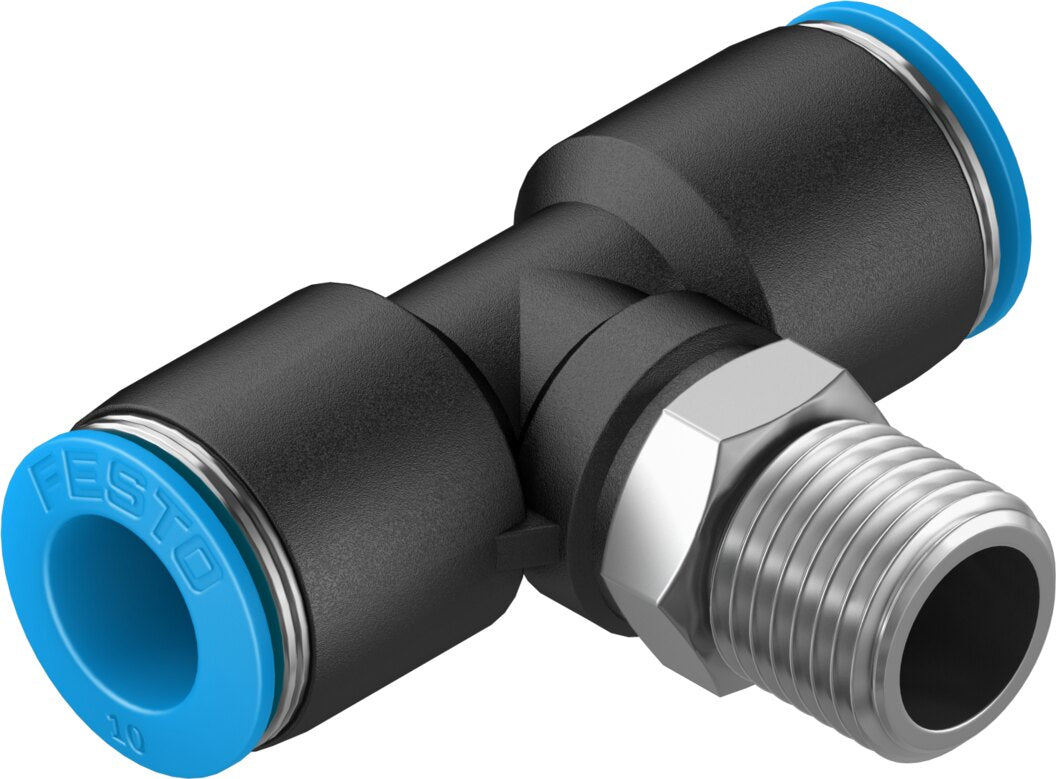 Festo Push In Fitting T Type MODEL NO QST-1/4-10, PART NUMBER 153112