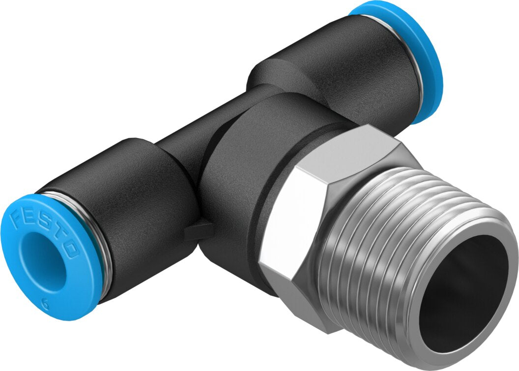 Festo Push In Fitting T Type MODEL NO QST-3/8-6, PART NUMBER 190670