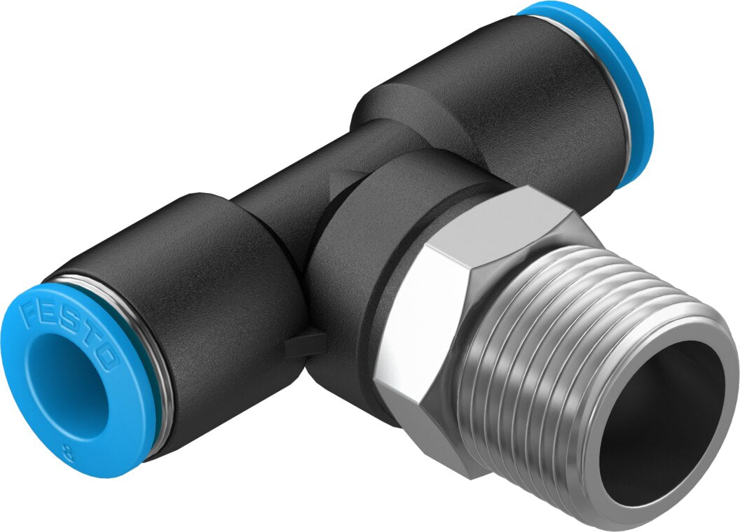 Festo Push In Fitting T Type MODEL NO QST-3/8-8, PART NUMBER 153111