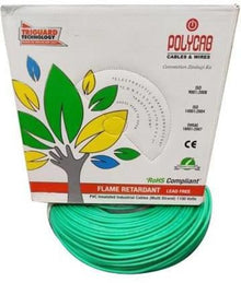 Polycab Cable Copper Flexible Cable COLOR GREEN, CORE OF CABLE 1, CROSS SECTION AREA 1.5 SQMM, TYPE OF INSULATION PVC