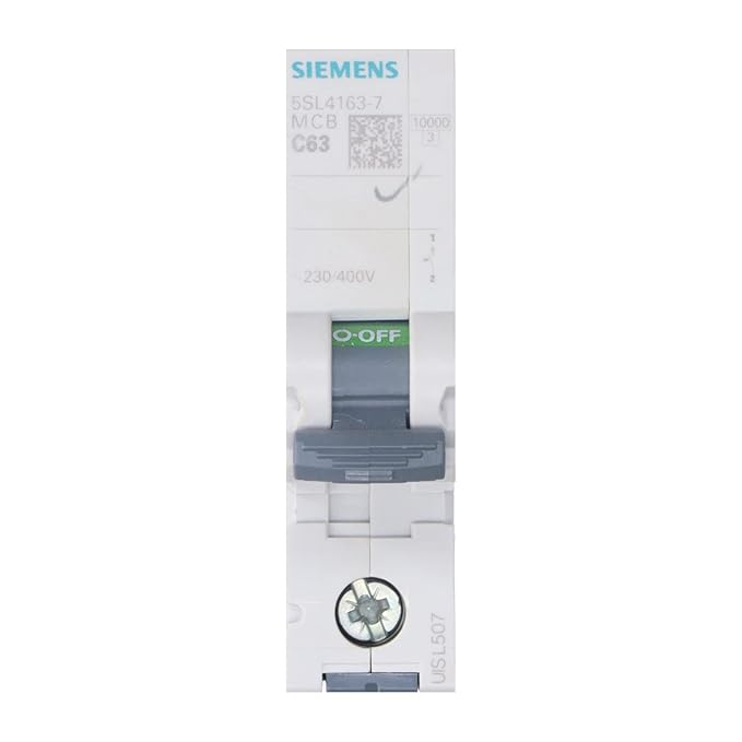 Siemens Circuit Breaker Mcb CURRENT RATING 63 AMPERE, MODEL NO 5SL41637RC, POLE 1