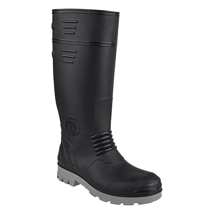 Hillson Safety Shoes Gumboot COLOR BLACK AND GREY, MODEL NO TORPEDO 212, SIZE 9