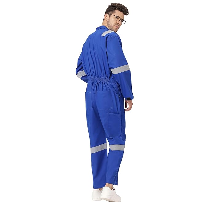 Generic Boiler Suit Cotton BOILER SUIT ROYAL BLUE COTTON 1" REFLECTOR SIZE L