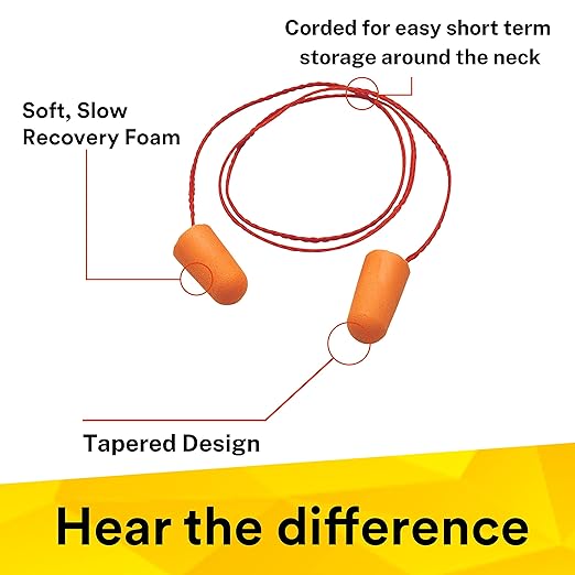 3M Earplug Safety MATERIAL FOAM, MODEL NO 1110, TYPE DISPOSABLE