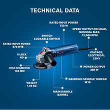 Bosch Grinder Hand Angle MODEL NO GWS 750-100