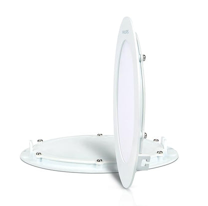 Philips Ultra Slim Plus 12-Watt Recessed LED Panel (Warm Light, Round, White))