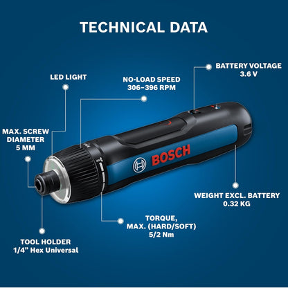 Bosch Screwdriver Cordless MODEL NO GO 3.0, SPEED 360 RPM