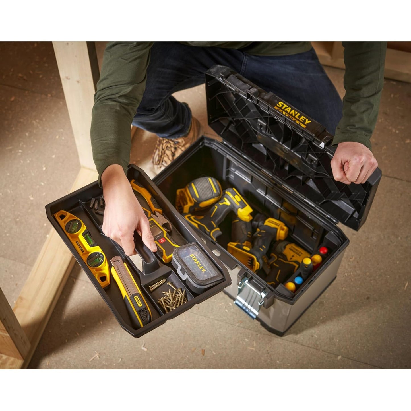 Stanley Box Tool HEIGHT 225 MM, LENGTH 365 MM, MATERIAL POLYPROPYLENE, MODEL NO 1-93-980, TYPE 30 BIN STORAGE BOX, WIDTH 155 MM