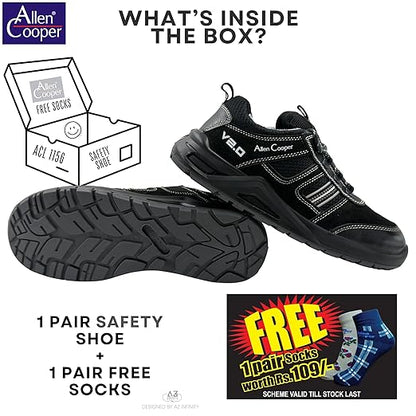 Allen Cooper Safety Shoes Steel Toe MODEL NO AC 1156, SIZE 7