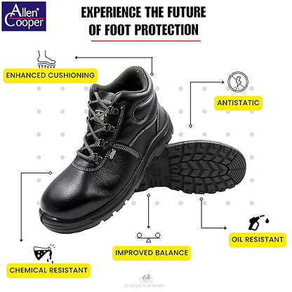 Allen Cooper Safety Shoes Steel Toe MODEL NO AC-1008, SIZE 10