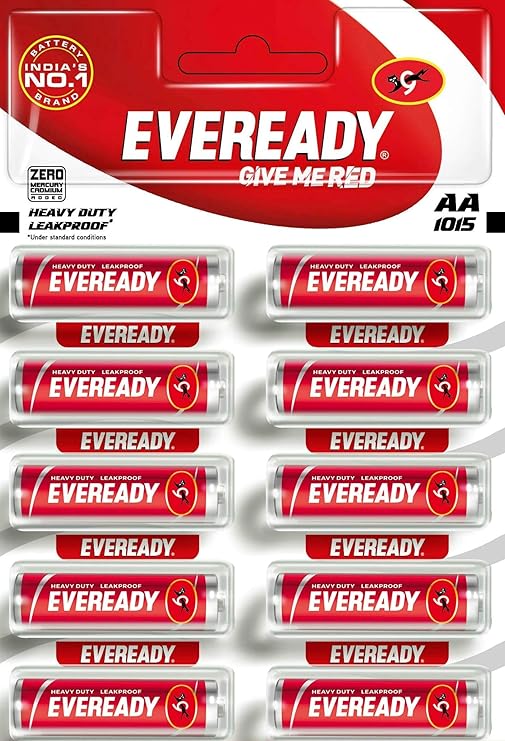 Eveready Battery Alkaline CURRENT RATING AA AMP, DISCHARGE CAPACITY 09 AH, VOLTAGE RATING 1.5 V