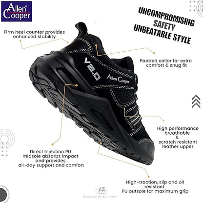 Allen Cooper Safety Shoes Steel Toe MODEL NO AC 1156, SIZE 7