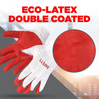 Generic Safety Gloves Polyurethane SIZE MEDIUM, COLOR WHITE & RED