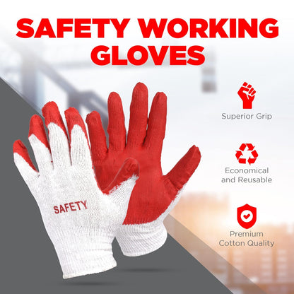 Generic Safety Gloves Polyurethane SIZE MEDIUM, COLOR WHITE & RED