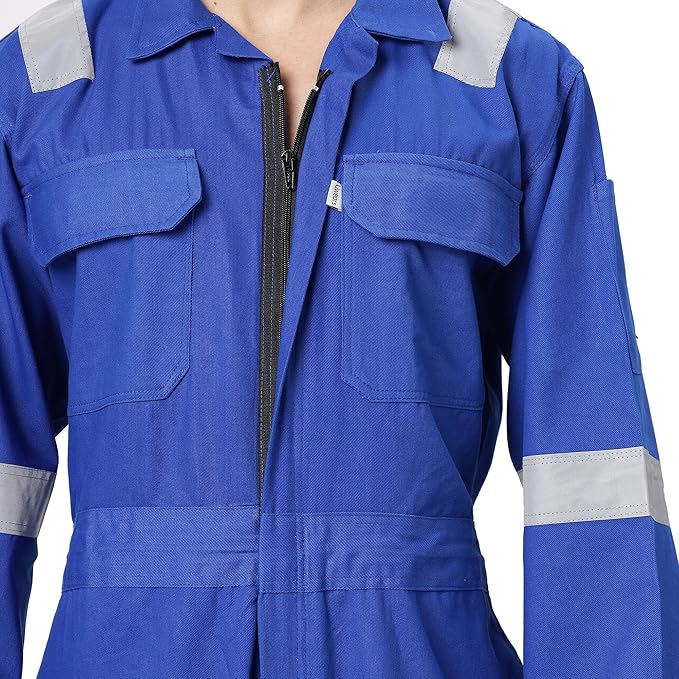 Generic Boiler Suit Cotton BOILER SUIT ROYAL BLUE COTTON 1" REFLECTOR SIZE L