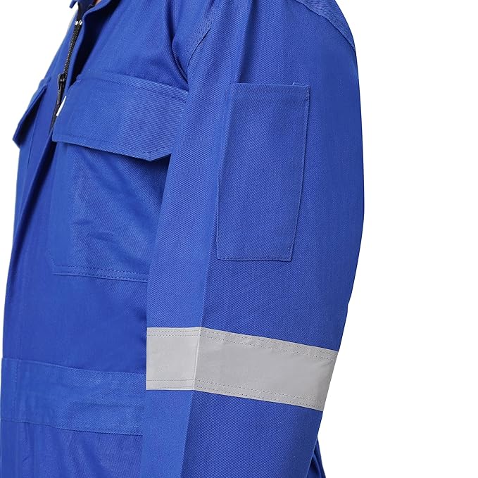 Generic Boiler Suit Cotton BOILER SUIT ROYAL BLUE COTTON 1" REFLECTOR SIZE L
