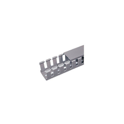 Supaflex Channel Cable PVC WIRING DUCT -B TYPE LOCKING SLOTTED, 25MM HEIGHT, 25MM WIDTH, L.GREY 1METER GREY PVC SFWDN25X25LG1(1 PAC=1 MTR)