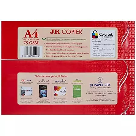 Jk Paper Printer Paper SIZE A4, 75GSM (1 PACK 500 SHEETS)