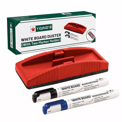 Yajnas White Board Duster Non Magnetic COLOR BLACK, WITH TWO MARKER HOLDER