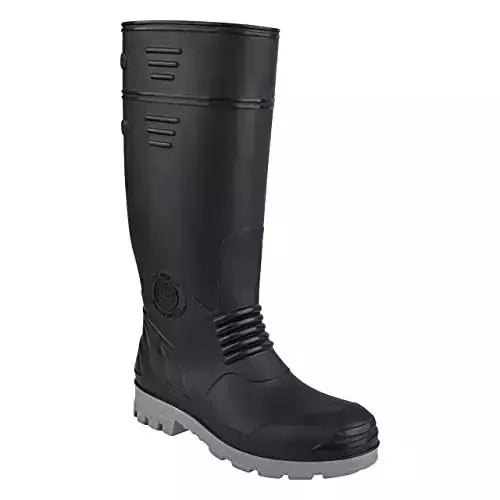 Hillson Safety Shoes Gumboot COLOR BLACK AND GREY, MODEL NO TORPEDO 212, SIZE 7