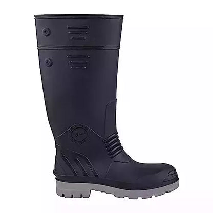 Hillson Safety Shoes Gumboot COLOR BLACK AND GREY, MODEL NO TORPEDO 212, SIZE 7