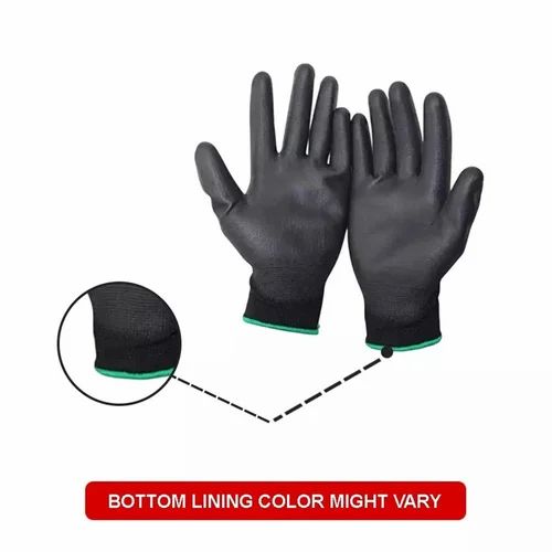 Generic Hand Gloves Na. SIZE MEDIUM ( PU COATED ) COLOR BLACK