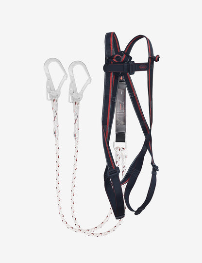 Karam Body Harness Na. FULL BODY E-CON HARNESS WITH PN351 FORKED LANYARD WITH ENERGY ABSORBER || KI01(PN351N)(S)(PP)(000_131N) (2.0M) FULL BODY HARNESS