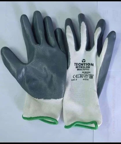 Generic Safety Gloves Polyurethane SIZE MEDIUM, COLOR GREY & WHITE